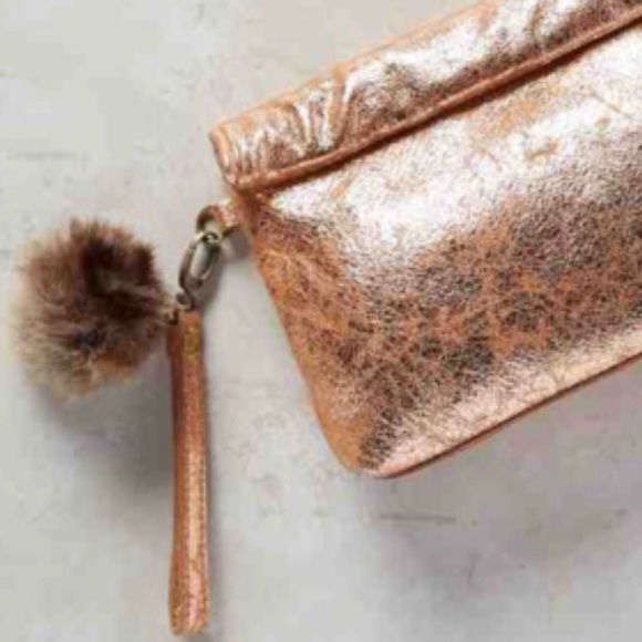 Anthropologie Miss Albright clutch with Pom Pom and magnetic snap closure. NWT - Picture 9 of 9